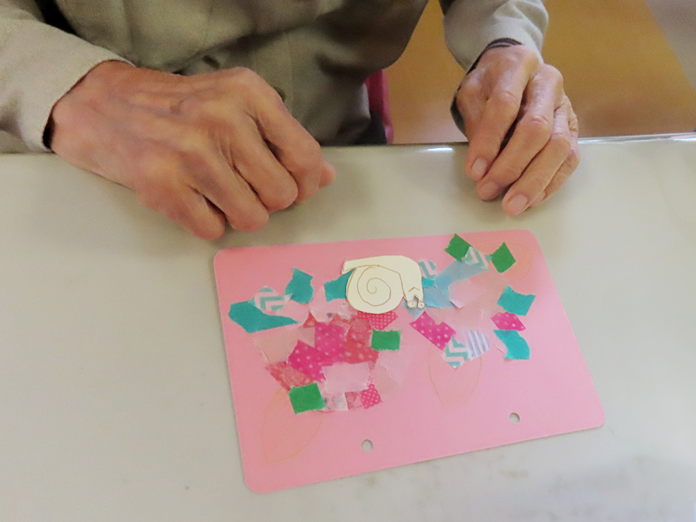 デイサービス 物づくりレク 「あじさいの花」☔