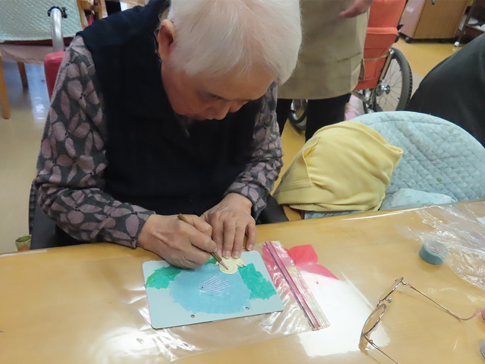 デイサービス 物づくりレク 「あじさいの花」☔