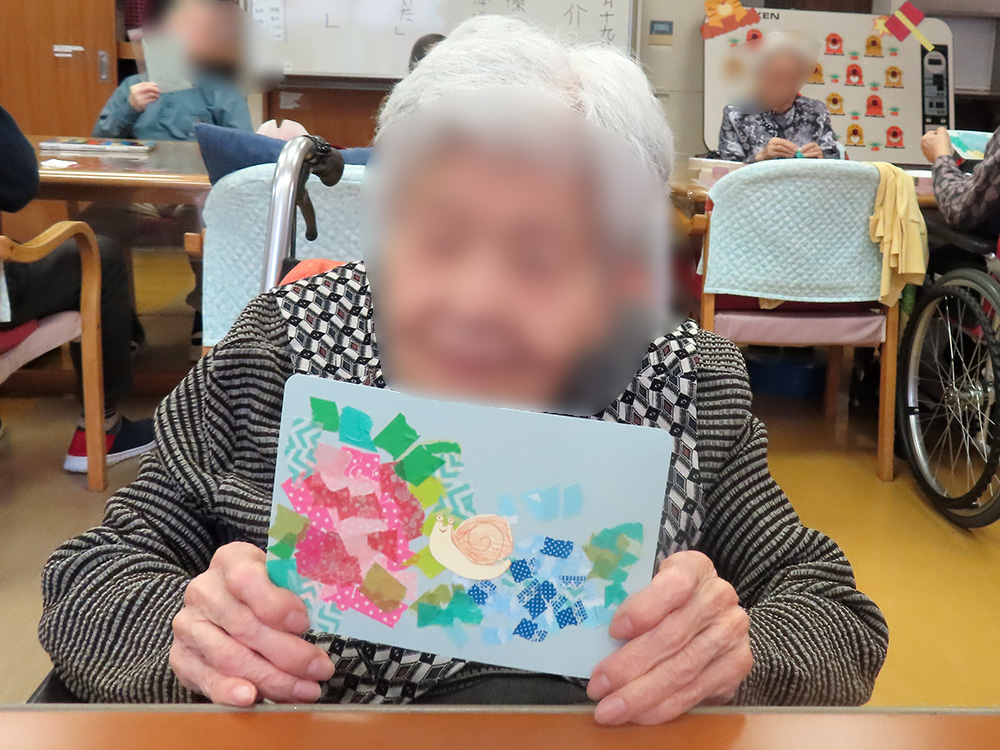 デイサービス 物づくりレク 「あじさいの花」☔