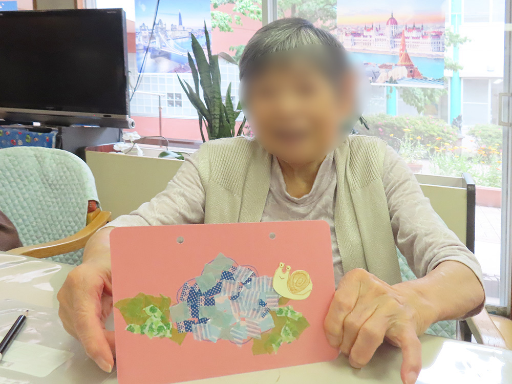 デイサービス 物づくりレク 「あじさいの花」☔