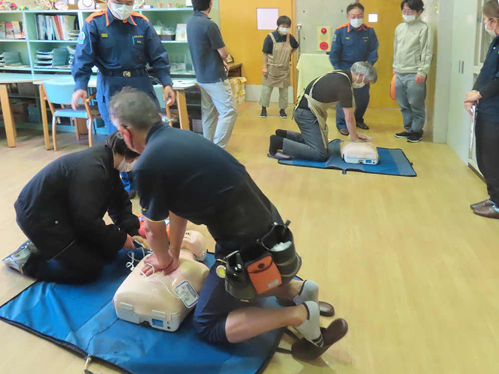 応急手当講習AED、心肺蘇生 マザーアース サテライト